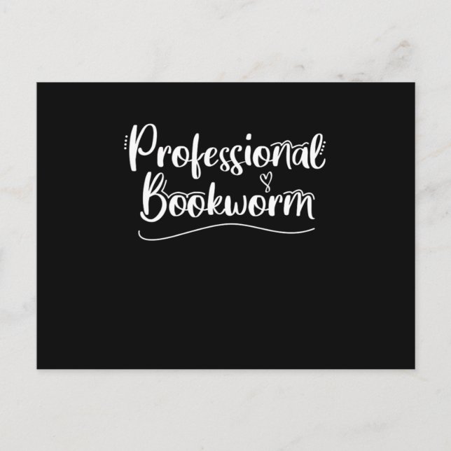 Carte Postale Professional Bookworm I Love Reading Books (Devant)