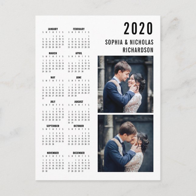 Carte Postale Professional Modern Two Photo 2020 Calendar (Devant)