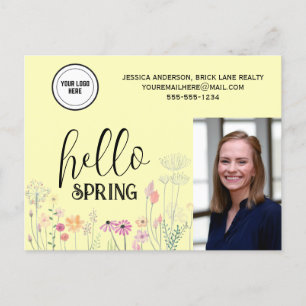 Carte Postale Professionnel Bonjour Spring Immobilier Marketing