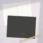 Carte Postale Professionnel Moderne Simple Noir Minimaliste<br><div class="desc">Nettoyer le design minimal avec un arrière - plan noir solide.</div>