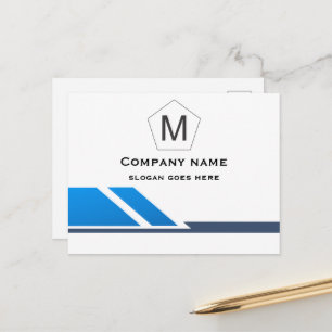 Carte postale professionnelle abstraite bleue et b