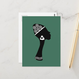 Carte Postale Profil de femme abstraite afro-américaine