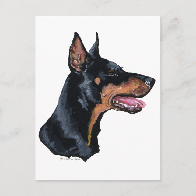 Carte Postale Profil Doberman Pinscher (Devant)
