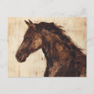 Carte Postale Profil du cheval sauvage Brown