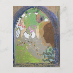 Carte Postale Profil d'une femme à une fenêtre, vers 1912