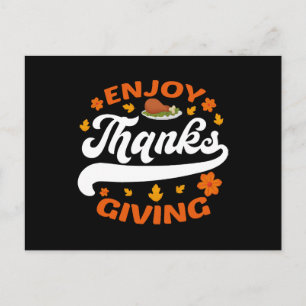 Carte Postale profiter de la nourriture de thanksgiving dinde re