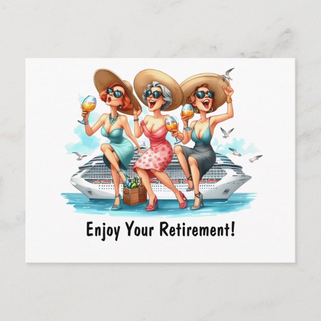 Carte Postale Profitez de la retraite Mesdames  (Devant)