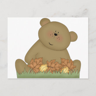 Carte Postale profitez de l'ours en peluche d'automne