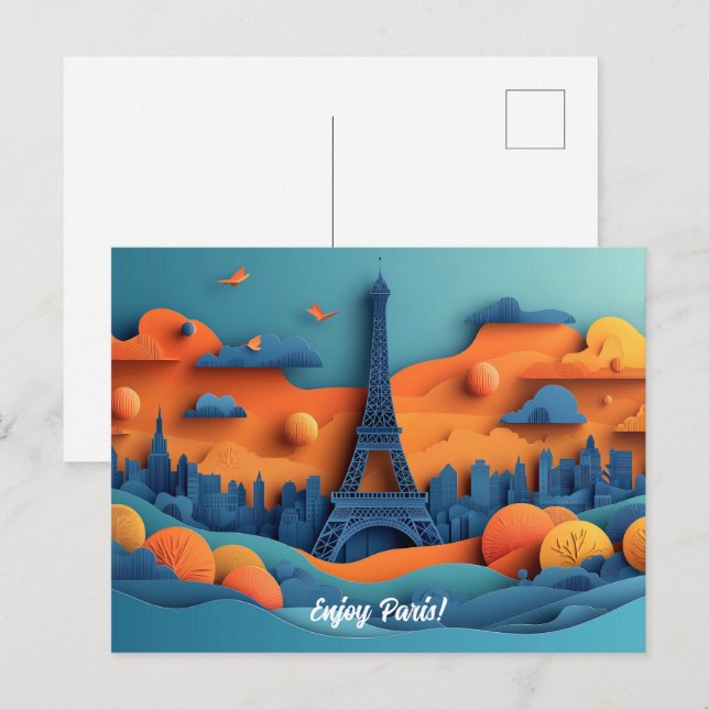 Carte Postale Profitez de Paris Paper Quay Art (Devant / Derrière)
