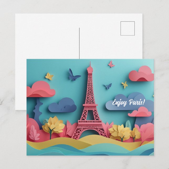 Carte Postale Profitez de Paris Paper Quay Art (Devant / Derrière)