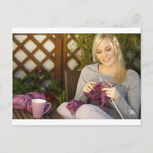Carte Postale Profitez Du Thé Et Du Tricot (Devant)