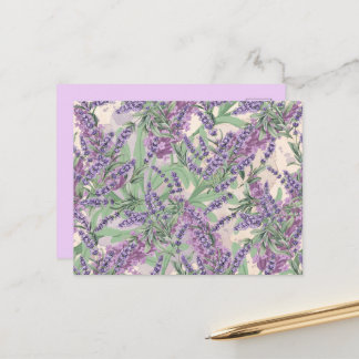Carte Postale Profusion de Lavande Poussiéreuse Florale Rustique