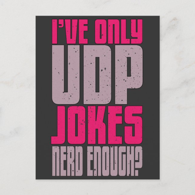 Carte Postale Programmeur informatique udp Blague  (Devant)