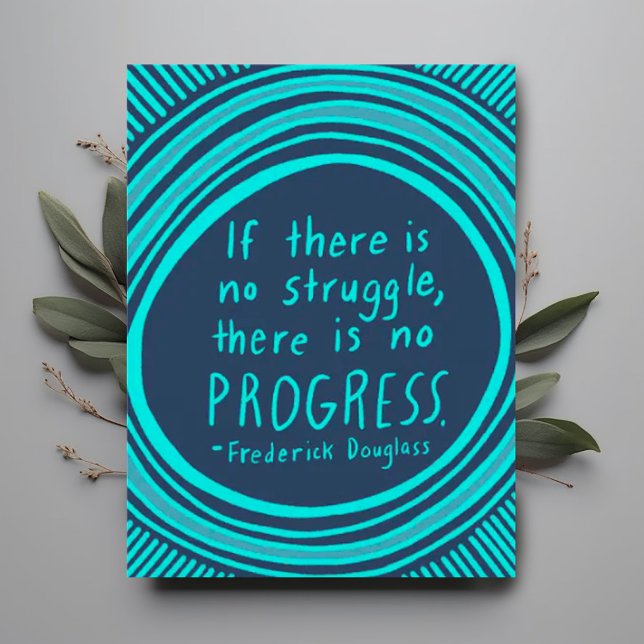 Carte Postale PROGRÈS DE LA LUTTE Citation double (Frederick Douglass handlettered quote custom postcard)