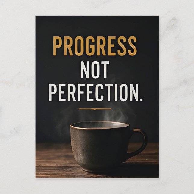 Carte Postale 📈 Progrès et non Perfection Motivation Quotidienn (Devant)