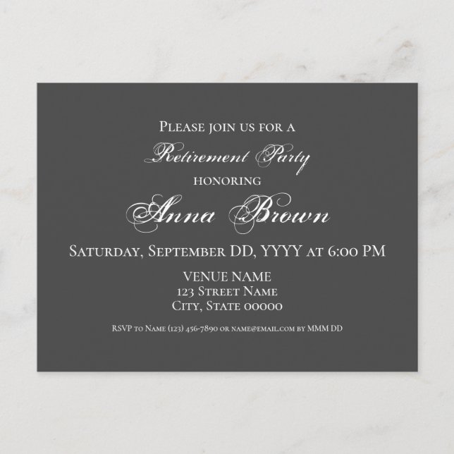 Carte Postale projecteur d'invitation de retraite personnalisabl (Devant)