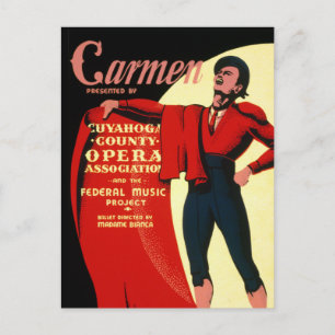Carte Postale Projet de musique fédérale vintage WPA Opera Carme