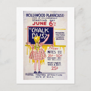 Carte Postale Projet de Théâtre fédéral WPA vintage Hollywood Pl