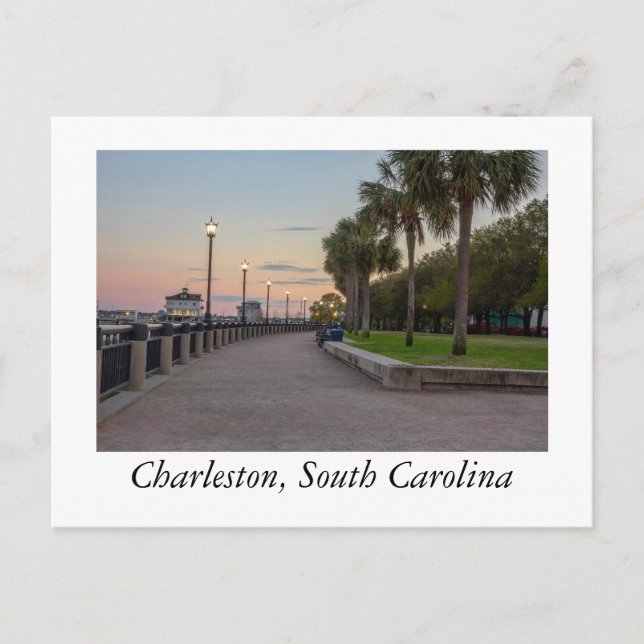 Carte Postale Promenade à Charleston, Caroline du Sud (Devant)