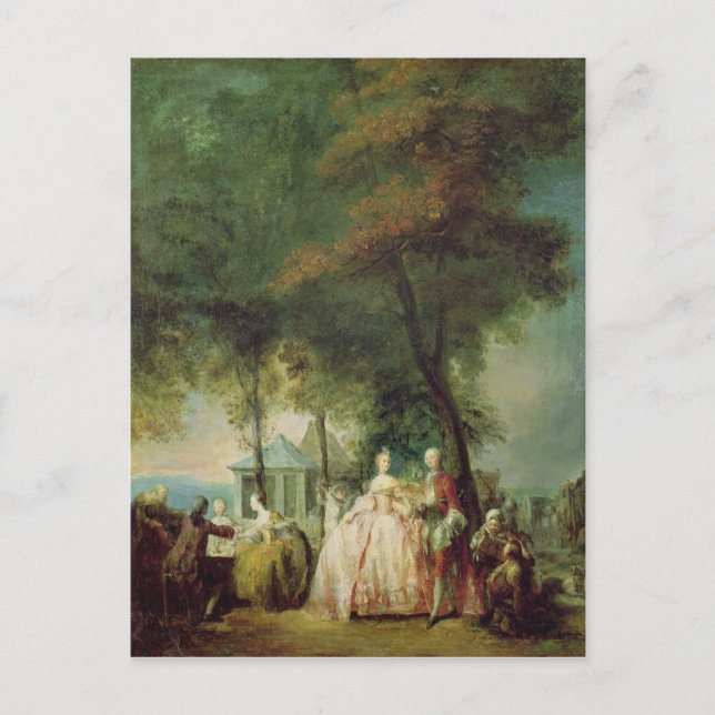 Carte Postale Promenade à Longchamp, vers 1760 (Devant)