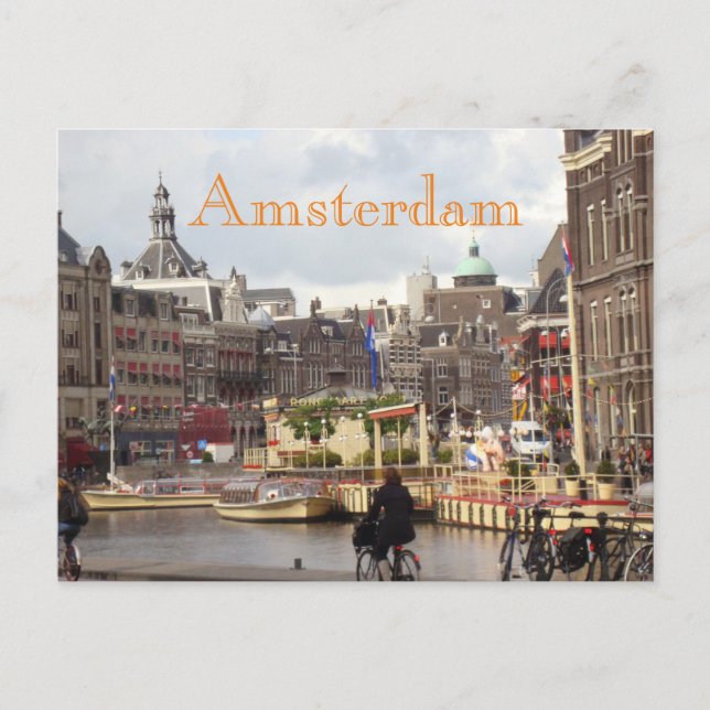 Carte Postale Promenade À Vélo Cute Amsterdam (Devant)