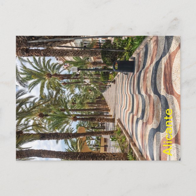Carte Postale Promenade, Alicante, Costa Blanca, Espagne (Devant)