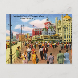 Carte Postale Promenade, Atlantic City Vintage