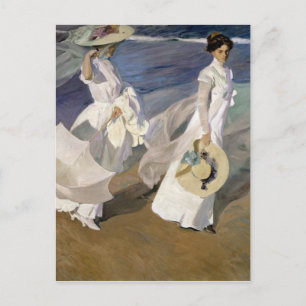 Carte Postale Promenade au bord de la mer, 1909