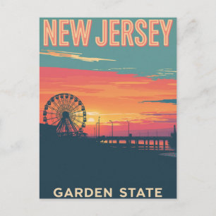 Carte Postale Promenade de la Côte du New Jersey au coucher du s