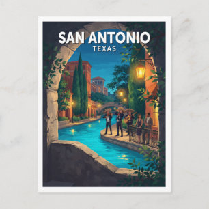 Carte Postale Promenade de la rivière de San Antonio Texas Trave