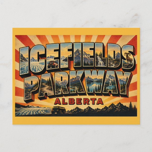 Carte Postale Promenade des champs de glace Alberta (Devant)