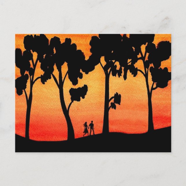 Carte Postale Promenade du coucher du soleil (Devant)