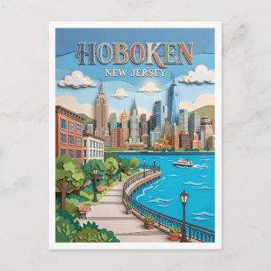 Carte Postale Promenade du front de mer d'Hoboken New Jersey
