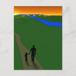 Carte Postale Promenade Du Père Et De L'Enfant