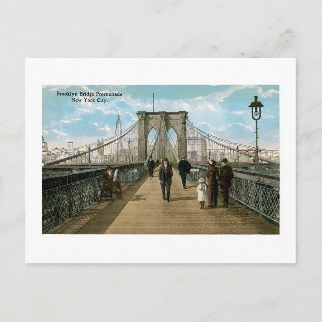 Carte Postale Promenade du pont Brooklyn (Devant)