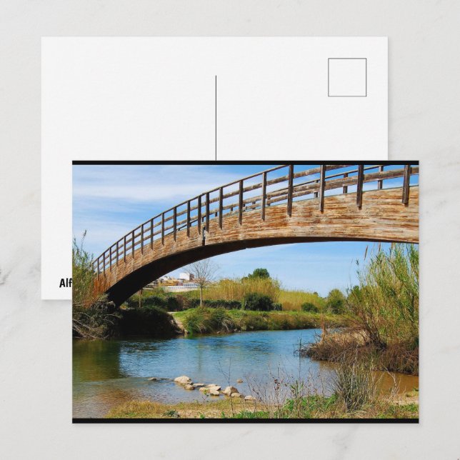 Carte Postale Promenade estivale le long de la rivière Túria (Devant / Derrière)