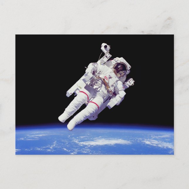 Carte Postale Promenade spatiale en jetpack astronautique en orb (Devant)