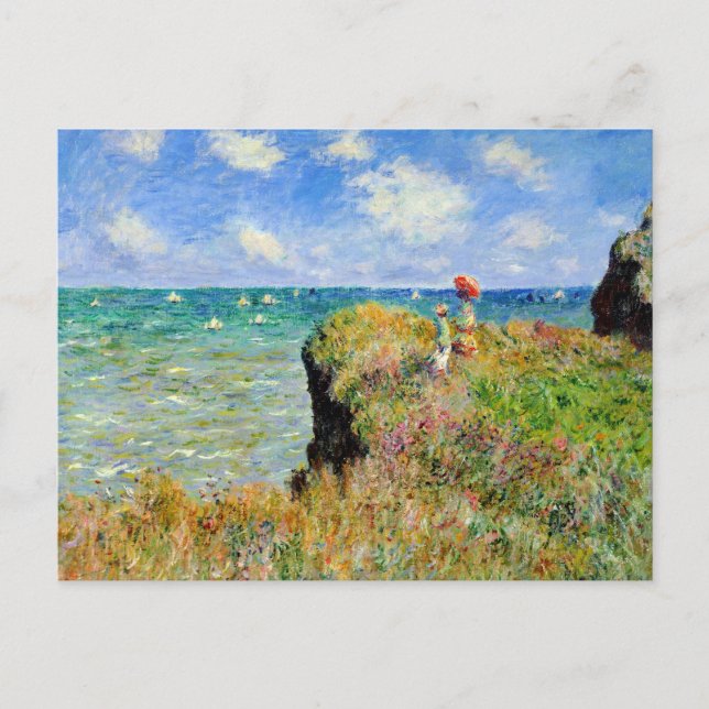 Carte Postale Promenade sur la falaise Claude Monet (Devant)