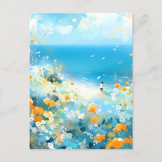 Carte Postale Promenade sur la plage