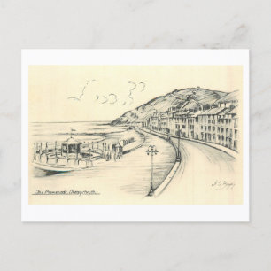 Carte Postale Promenade vintage d'Aberystwyth