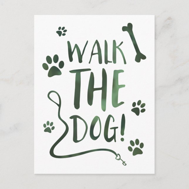 Carte Postale promener le chien (Devant)