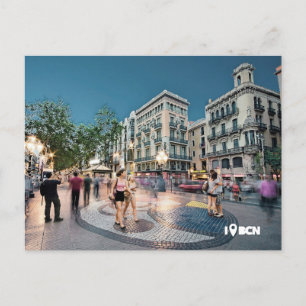Carte Postale Promenez-vous et embrassez-vous à La Rambla, Barce
