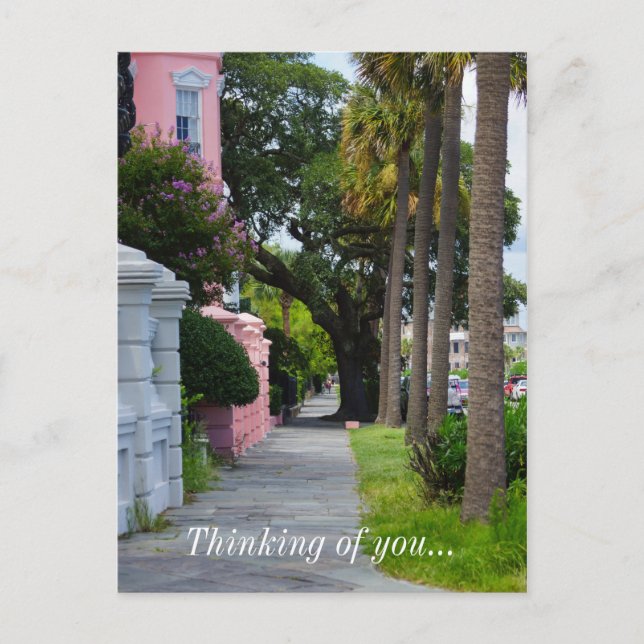 Carte Postale Promenez-Vous Sur Rainbow Row En Pensant À Vous (Devant)