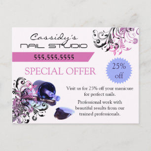 Carte Postale Promo de technicien de barre d'ongles et de clou