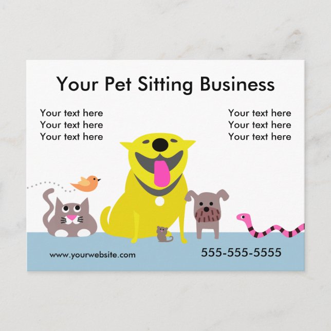 Carte postale promotionnelle de Pet Sitter - bleu (Devant)