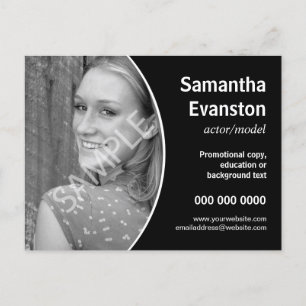 Carte Postale Promotions en noir incurvé avec casque