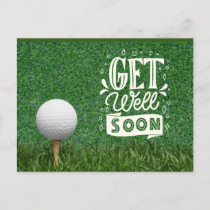 Carte Postale Prompt rétablissement avec balle de golf sur le gr