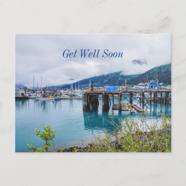 Carte postale "Prompt rétablissement" du port de W (Devant)