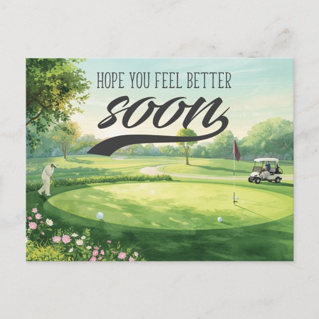 Carte Postale Prompt rétablissement pour golfeur (Devant)