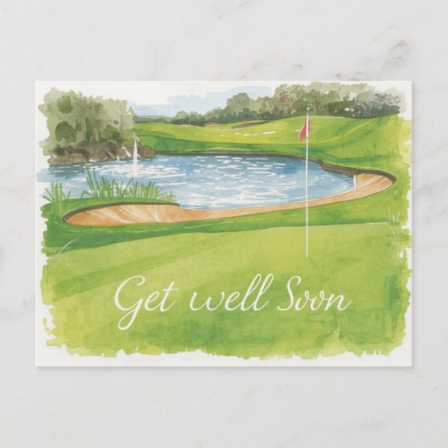 Carte Postale Prompt rétablissement sur le parcours de golf  (Devant)